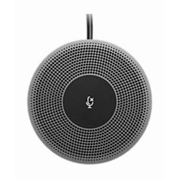 Micrófono de expansión Logitech para MeetUp, Plug and Play, luces indicadoras, micrófono mono, banda ancha, cancelación de ruido, para PC/Mac/portátil/MacBook/tableta - Negro (Renovado)