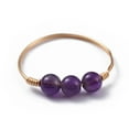 thumbnail image 2 of Natural Gemstone Finger Rings with Brass Copper Jewelry Wire Golden Size 8~10 18~20mm, 2 of 3