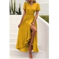 thumbnail image 4 of Vestido PRETTYGARDEN Boho Floral Cruzado Maxi Cúrcuma XXL, 4 of 8