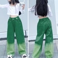 thumbnail image 3 of BLCHUNen Girls Clothes Girls Jeans Gradient Color Elastic High Waisted Dressy Casual Streetwear Wide Leg Denim Pants, 3 of 4