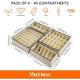 thumbnail image 4 of Organizador de ropa interior con cajones, divisor, 4 piezas, cesta de almacenamiento plegable de tela, organizadores y contenedores de almacenamiento para guardar sujetadores, lencería, ropa, 4 of 8