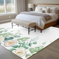 thumbnail image 4 of Modern Leaf Flower Area Rugs 5x7 ft Summer Green Eucalyptus Leaves Plant White Floral Washable Rug Non Slip Indoor Carpet Absorbent Floor Mat for Living Room Bedroom Dining Room, 4 of 9