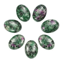 Uxcell Red Green Flat Oval Stone 18mm x 13mm Flat Back Crystal Stone Beads 7Pack