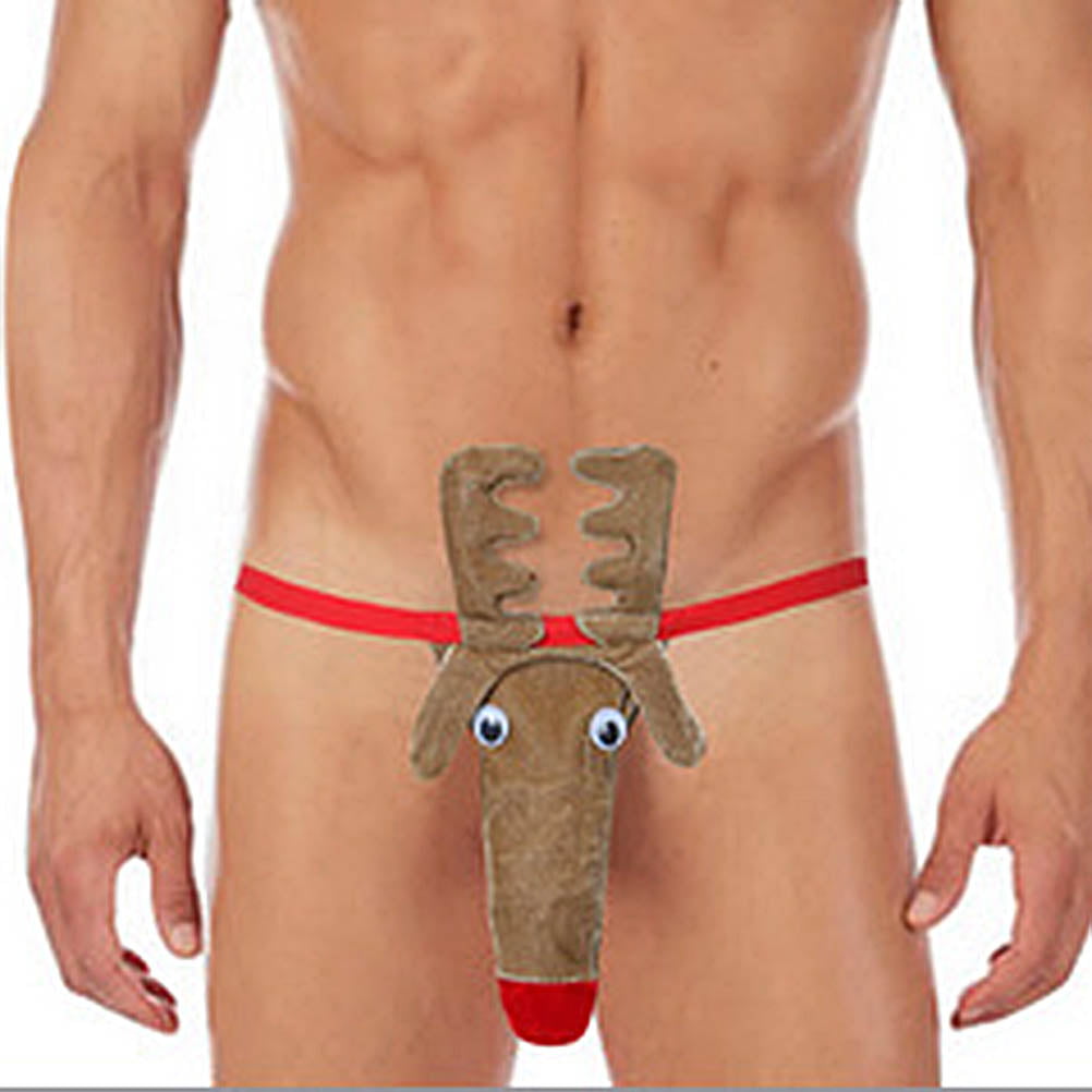 Bestvery Men Christmas Reindeer Elk Men G-Strings Thong Underwear T-Back Erotic Underwear 