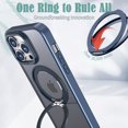 thumbnail image 6 of Allytechgroup Magnetic Compatible with iPhone 16 Pro Max Case, 360° Rotatable Ring Holder Stand Military-Grade Drop Protection Case For iPhone 16 Pro Max, Blue, 6 of 6