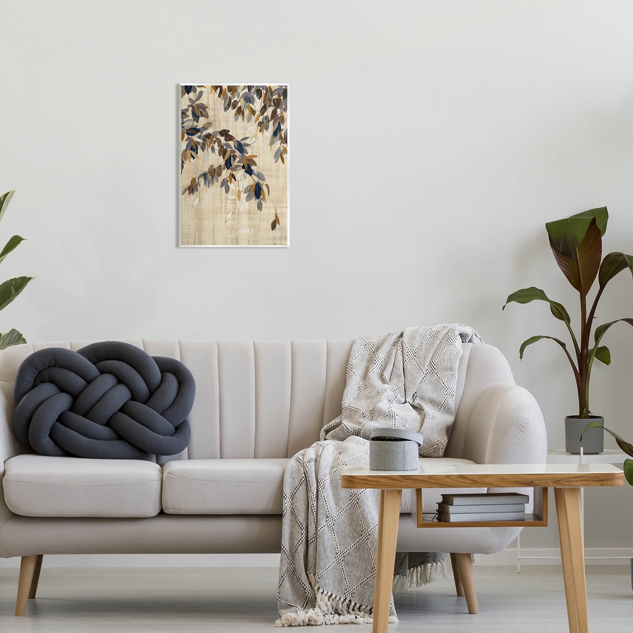 Boho Neutral Tree Leaves Botanical & Floral Graphic Art Unframed Art Print Wall Art