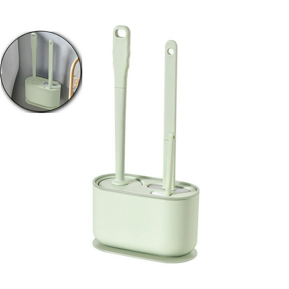 Triple-Brush Toilet Bowl Cleaner, Multifunctional Bathroom Scrub Set, Ventilated Base Toilet Brush Kit for Home Hygiene Use