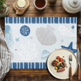 thumbnail image 2 of Placemats Set of 6, Navy Blue Starfish Shell Place Mats Ocean Jellyfish Coral Stripe Tablemats Washable Placemat Table Decoration for Kitchen Table Dinner Party Home Decor Indoor Outdoor 13x19 Inch, 2 of 9