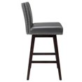 thumbnail image 2 of Sunpan Vintage 29.5" Modern Bonded Leather Swivel Barstool in Gray, 2 of 3