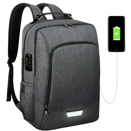 Vbiger 17 Inch Anti-Theft Laptop Backpack with Security Coded Lock and USB Charging Port,