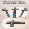 thumbnail image 4 of Southwestern Wall Cross with Faux Horns and Tooled Leather Accent – Rustic Western Wall Cross for Home Decor – Distressed Resin Cross with Horned Accent for Cabin, Lodge, or Country Home, 4 of 7