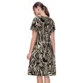 thumbnail image 2 of Bixox Robe d'Été à Manches Courtes pour Femmes Robe Ample Longueur Genou avec Poches-Léopard et Zèbre1, 2 of 7