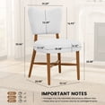 thumbnail image 2 of Hawsaiy Dining Chairs Set of 2, Upholstered Fabric Dining Room Chairs, Mid Century Modern Kitchen Chairs with Solid Wood Legs & Cross-Brace Support, Farmhouse Side Chairs for Dining Room, White, 2 of 10