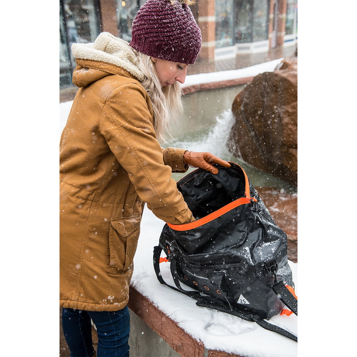 25Liters Thunder Roll Top Black Cargo Backpack