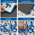 thumbnail image 6 of Blue Floral Kitchen Floor Mats Set of 2 Anti-Fatigue 0.4 Inch Thick Chic White Beauty Flower Kitchen Rugs Non Slip Waterproof Comfort Standing PVC Mat Decor for Sink Laundry 17.3 x 28+17.3 x 47 Inch, 6 of 6