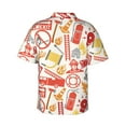thumbnail image 3 of Bixox Men's Hawaiian Shirts Men's Firefighter Icons Print Short-Sleeve Shirt-X-Large, 3 of 8