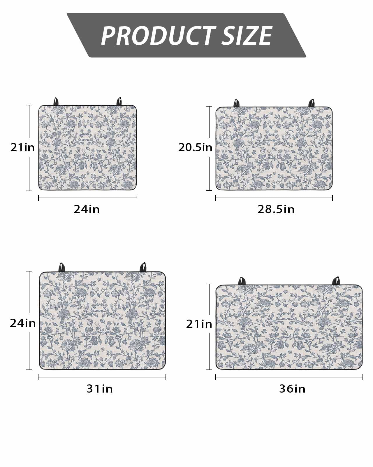 Stove Top Covers for Electric Stove, Blue Floral Glass Stovetop Cover Protector, Farmhouse Vintage Flower Leaf Botanical Induction Cooktop Protector Oven Mat for Kitchen Countertop 24"x21"