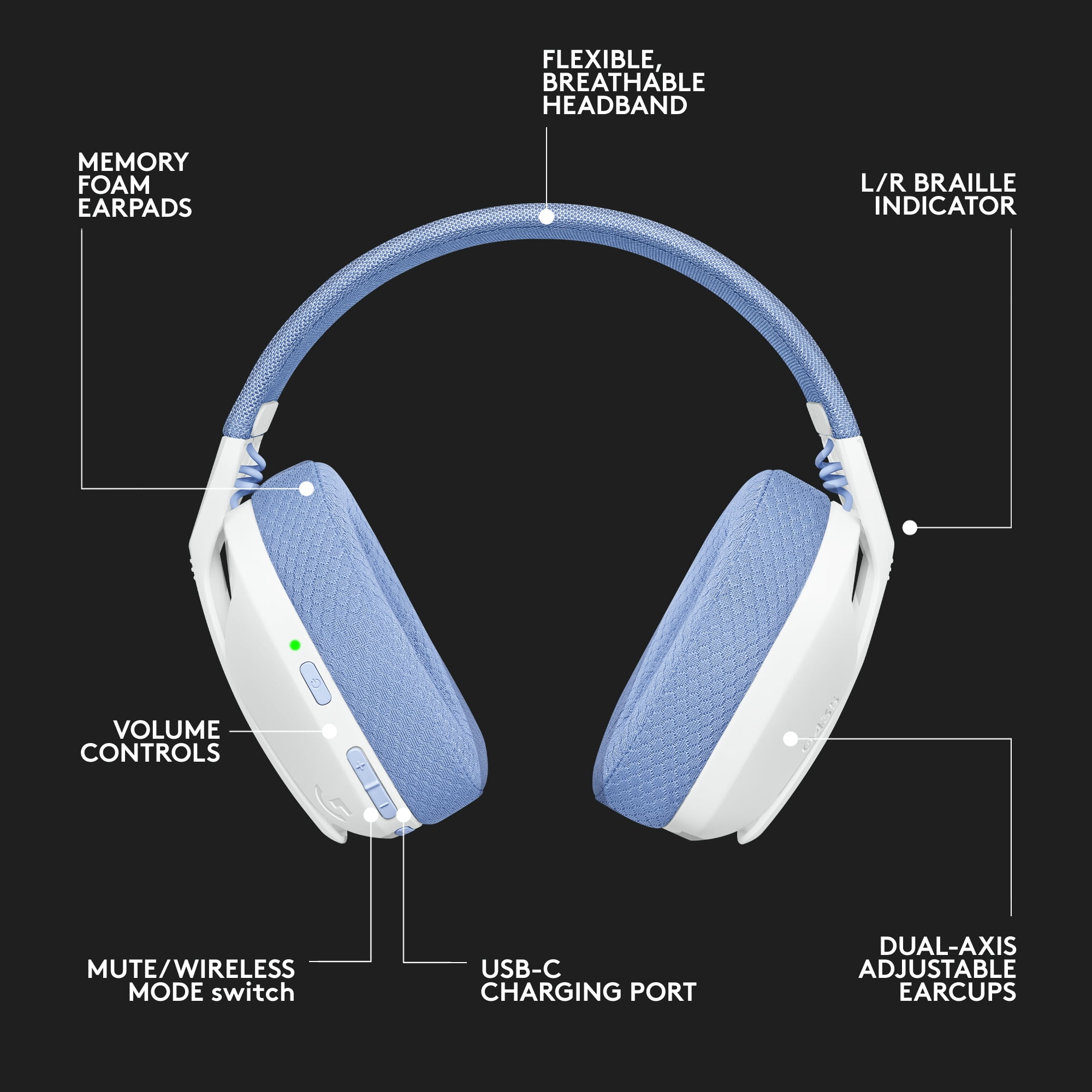 Auriculares Gamer Inalámbricos Logitech G Series G435 Blanco Y Lila — AMV  Store