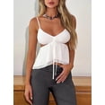 thumbnail image 4 of Biezeib Women's Summer Cami Tops Solid Color Adjustable Spaghetti Strap Vest Cutout Cropped Camisole, 4 of 6