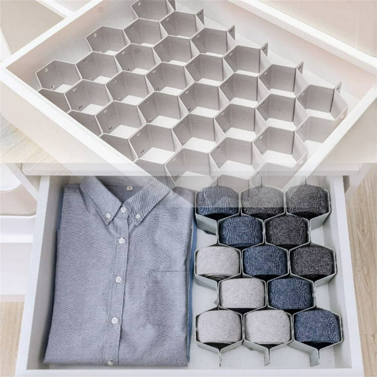 8Pcs Honeycomb Drawer Organizer Storage Dividers for Socks Underwear Belt  Tie