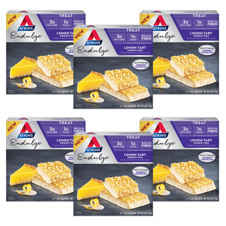 Atkins Endulge Treat Lemon Tart Dessert Bar Keto Friendly 6/5ct Boxes