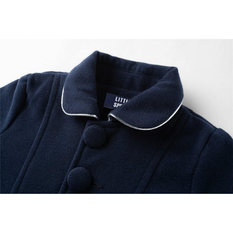 Toddler Girls Trench Coat Baby Girl Woolen Coat Girl Dress Coat Peacoat Winter Fall Outwear (Apricot, 1-2 Years