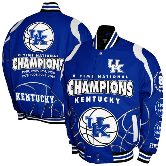 Men's Franchise Club Royal Kentucky Wildcats 8-Time Champions Signature Cotton Twill Full-Snap Jacket