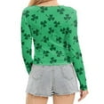 thumbnail image 4 of Kcolen St Patrick Day Shirts Funny Shamrock Irish St. Patrick S Day T Shirts for Women Plus Size Cotton Long Sleeve Blouses Women Clothes for Womens,Green, 4 of 5