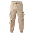 thumbnail image 3 of MRULIC jeans for men Men's Harlem Wool Cargo Pants Trousers Loose Plus Casual Add Sports Pants Pants Nine Size Men's pants Men Cargo Pants Khaki + XXL, 3 of 9
