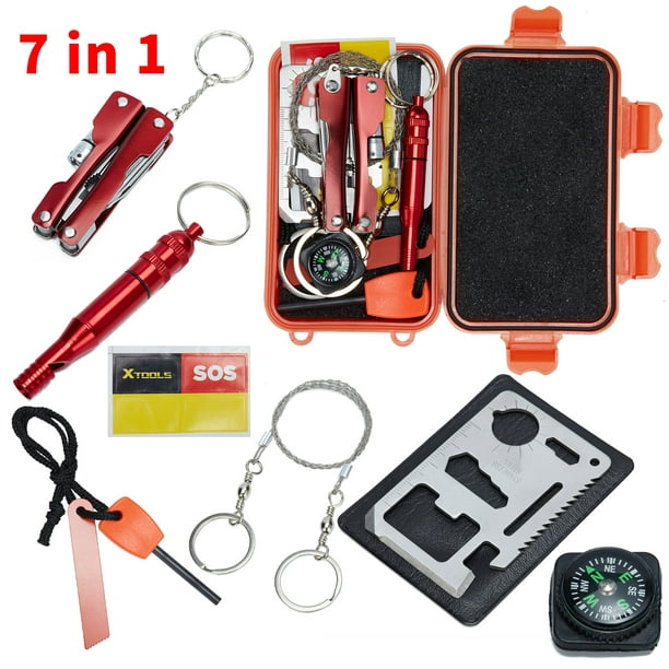 NK 7 in 1 Outdoor Survival Kit Multi-Purpose Emergency Equipment