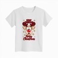 thumbnail image 4 of sdbrld Kids Girls Christmas T-shirt Cute Cartoon Graphics Short Sleeve Top Fall Winter Clothes White Sizes 3-4 Years, 4 of 4