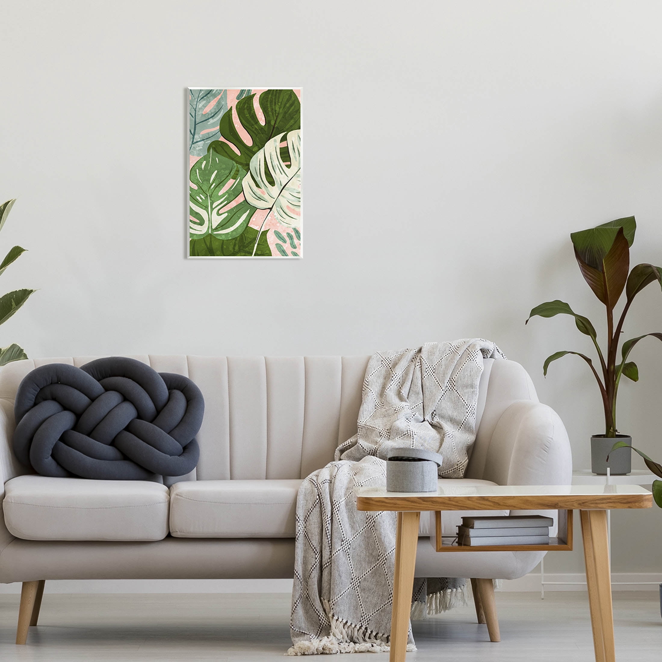 Layered Monstera Plant Leaves Botanical & Floral Graphic Art Unframed Art Print Wall Art