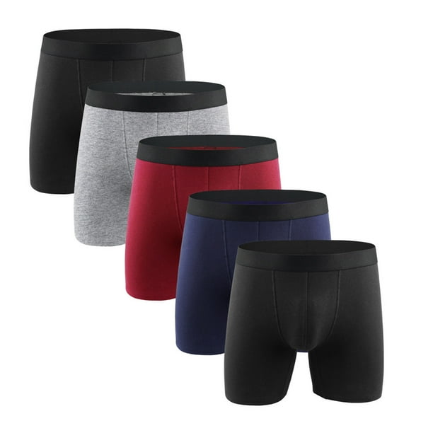 Fankiway Panties for Men Men'S Underwear Cotton Large Size Fatty Men'S Boxer  Underpants Extra Long Sport Solid Color Mens Panties Clearance 