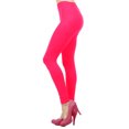 thumbnail image 1 of Women Seamless Basic Full Length Legging Stretch ankle Tights Pants - Neon Pink, 1 of 2