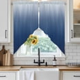 thumbnail image 4 of Navy Blue Ombre Kitchen Window Curtains, Swag Curtains Valance for Bedroom Living Room Bathroom, Modern Abstract Art Gradient Aesthetics Rod Pocket Window Curtain Block Drapes 2 Panels 36"x36", 4 of 9