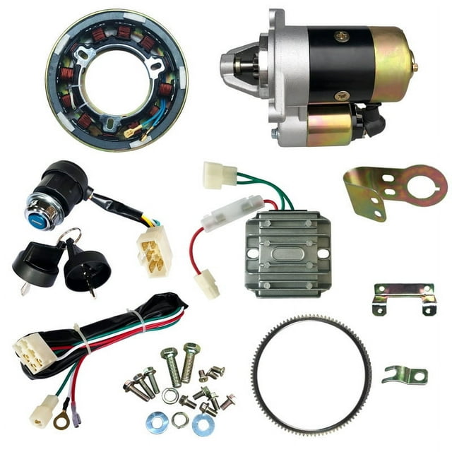Pièces de Microtiller 170F173F178F186FA188F Kit Complet de conversion de Démarreur à Électrique