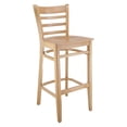 thumbnail image 1 of Pemberly Row 30" Transitional Wood Ladder Back Bar Stool in Natural, 1 of 1