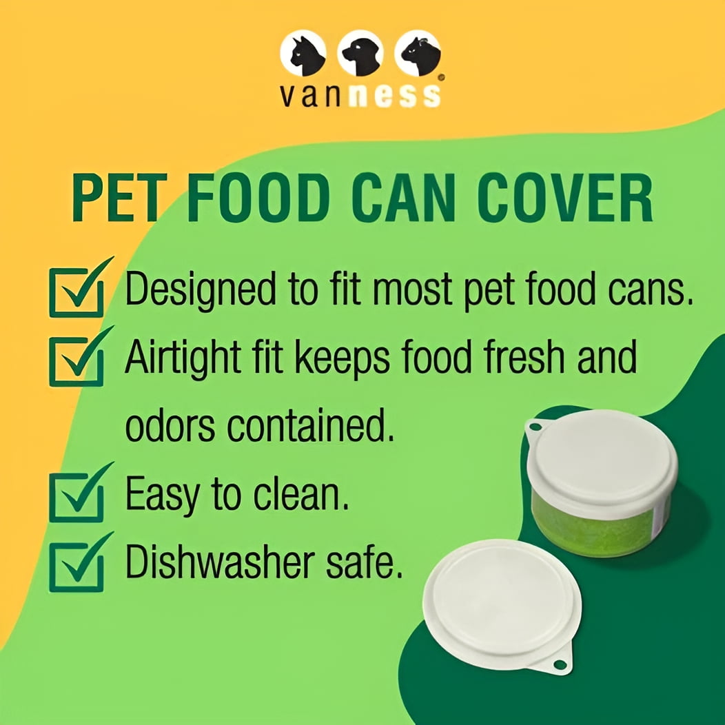 (2 pack) Van Ness Plastics Pet Food Can Cover White