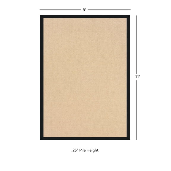 Riverbay Furniture Transitional Machine Tufted Wool 4'x6' Rug in Natural/Black