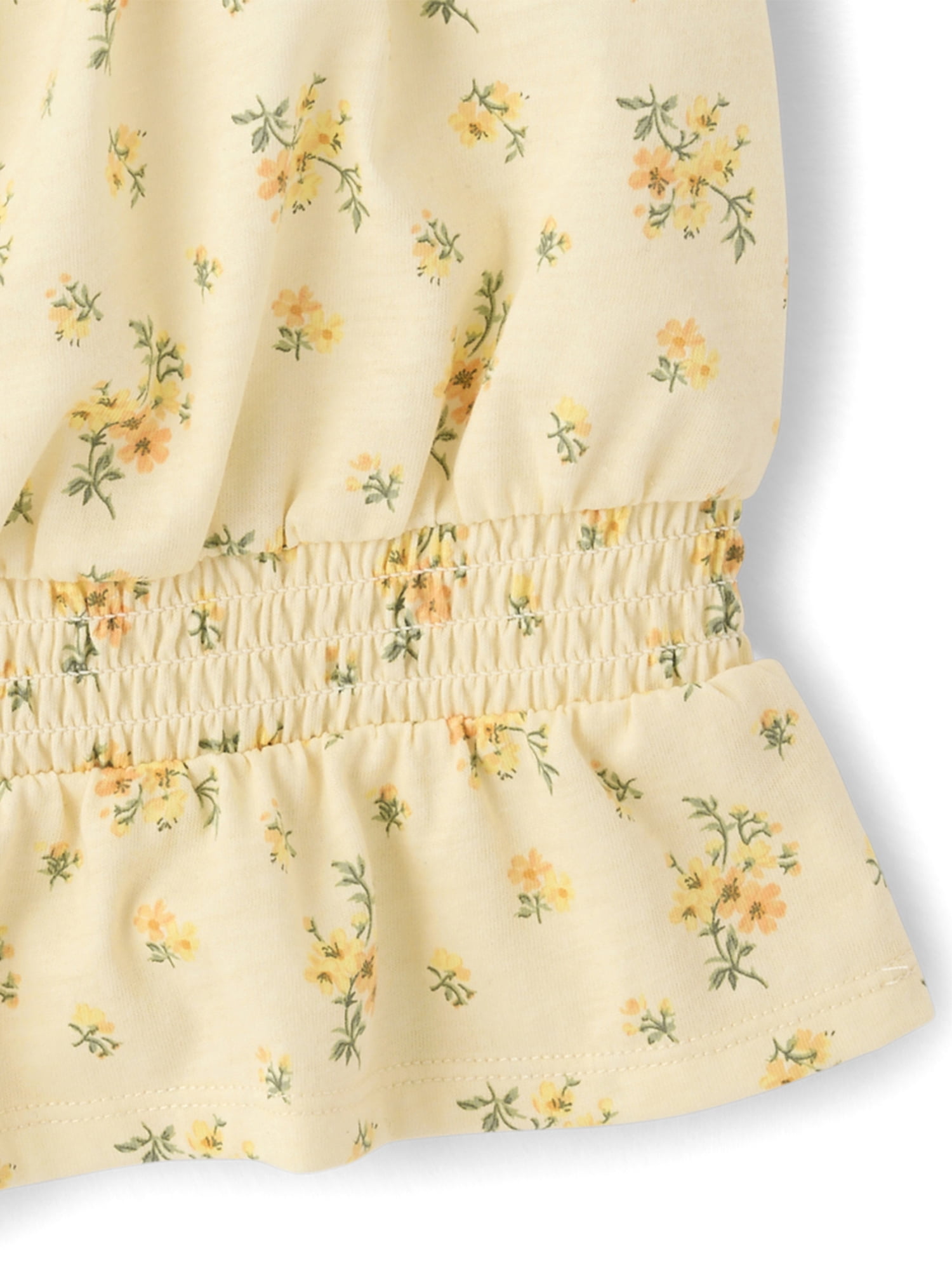 The Children's Place Girls Short Puff Sleeve Floral Smocked Top, Sizes XS-XXL