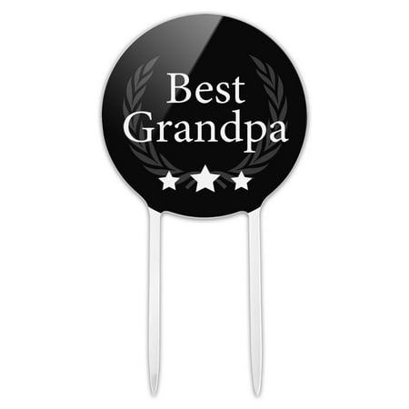 Acrylic Best Grandpa Award Cake Topper Party Decoration for Wedding Anniversary Birthday