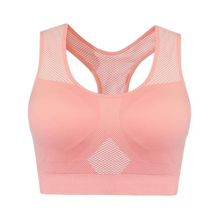 ATOYSOY Women s Plus Size Everyday Bra Sports Bra Yoga Running Activewear Slim Basic Racerback Tank Tops Bralette Underwear Push Up Comfort Bra Breathable Clearance Teens Pink L