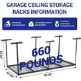 thumbnail image 2 of EastVita Overhead Garage Storage Rack 4x6 FT, Steel Ceiling Shelves 330lb Capacity, Height Adjustable 22-40 Inches, Space-Saving for Attic Basement Shed (4 Posts), 2 of 7