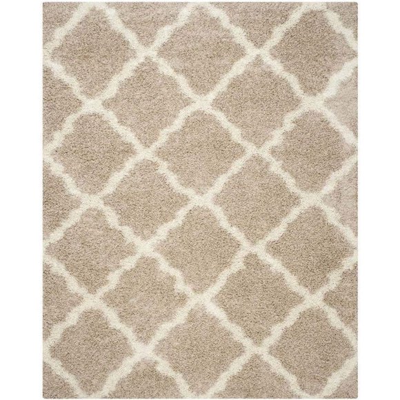 Hawthorne Collection Beige Shag Rug - 8' x 10'