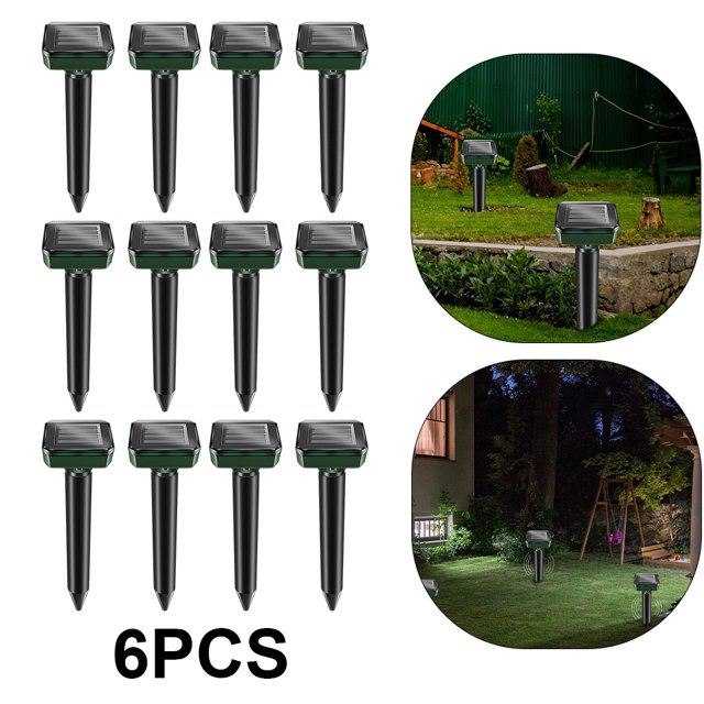 Repelente Ratones Solar Ultrasónico Sonic Yard LED Control Plagas (2 Piezas Cuadradas)