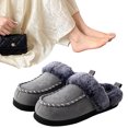 thumbnail image 3 of Zapatos Piso Suave Pantuflas Casa Peludas Mocasines Felpa para Hombre Cuello Piel Sintética Interior Y Exterior, 3 of 8