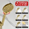 thumbnail image 6 of SUMERAIN Brushed Gold Tub and Shower Faucet Set with 6-Spray Filtered Handheld Showerhead, Shower System with Tub Spout, 6 of 16