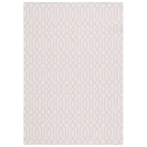 SAFAVIEH Martha Stewart Cotton Geometric Area Rug, Pink/Ivory, 4' x 6'