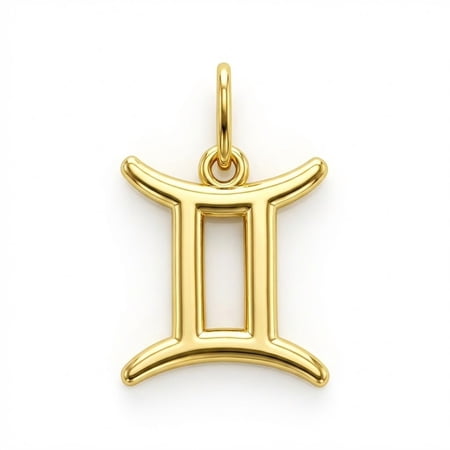 Gemini Zodiac Charm Pendant - 10 Karat Soild Gold - Astrology Pendant - Great For Gifts - Dainty Charm - Great For Layering