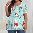 thumbnail image 2 of Pisexur Printemps Tops for Women 2025 Women Mode Été Imprimé Régulier Women Manches Courtes Col Rond Womens Tops Multicolore,5TG, 2 of 7
